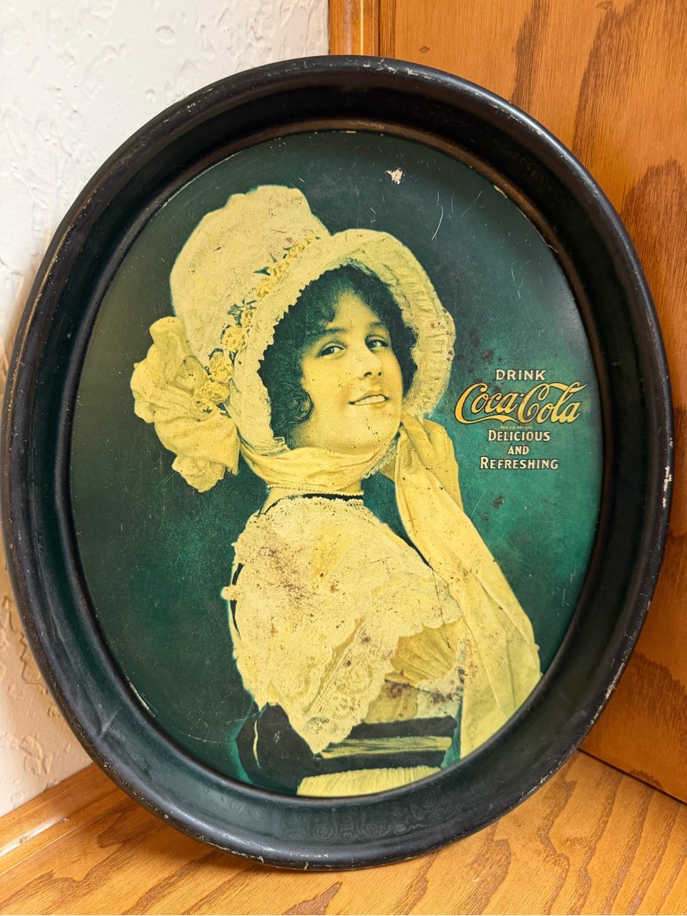 1970’s Coca Cola Oval Tray with “Betty”Girl Drink Coca Cola Coke Tray